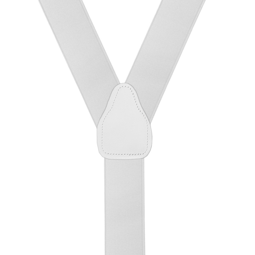 WHITE French Satin Button Suspenders SuspenderStore