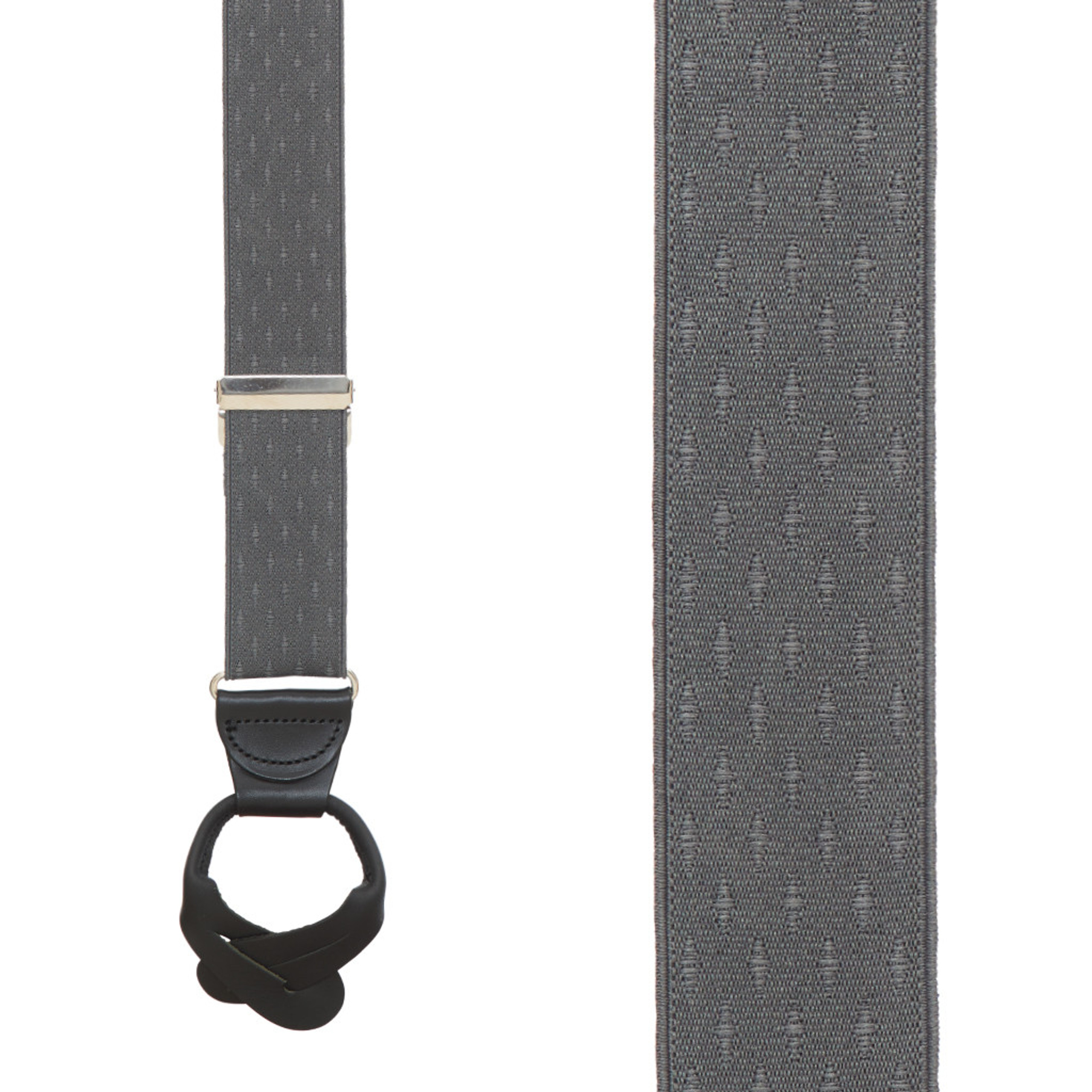 TAN Jacquard Petite Diamonds Button Suspenders | SuspenderStore