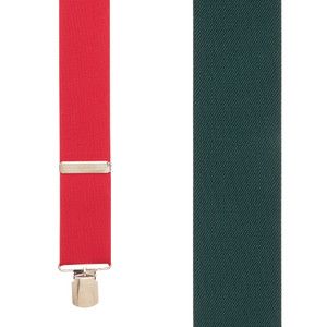 Red & Green Suspenders - Front View