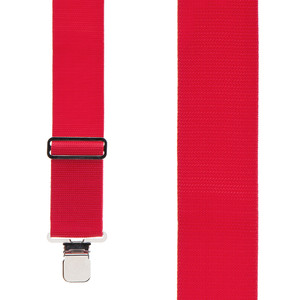 Heavy Duty Work Suspenders in Red - Front View