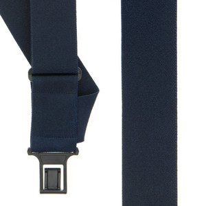 Navy Blue Side Clip Suspenders - Belt Clip