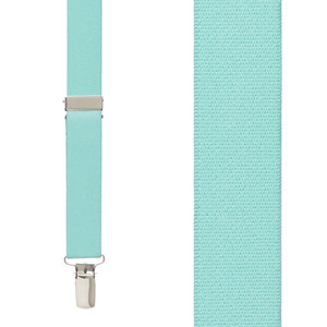 1 Inch Wide Clip X-Back Suspenders in Mint - Front View