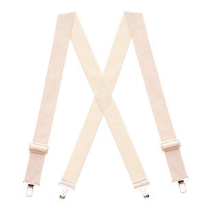 Undergarment Suspenders - BEIGE - Nickel Clip - Full View