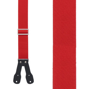 Logger Button Suspenders - 2 Inch Wide RED