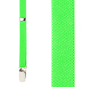 Skinny Suspenders in Neon Green - Front View
