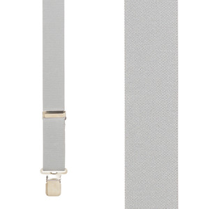 Front View - 1.5 Inch Wide Construction Clip Suspenders - LIGHT GREY