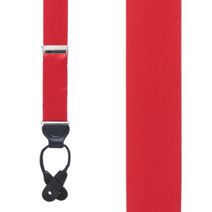 RED Bangkok Silk Suspenders - Button - Front View