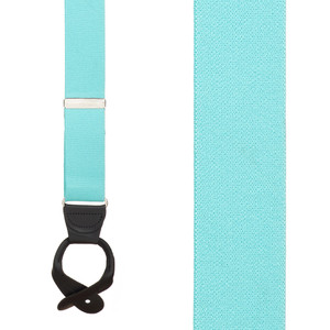 1.5 Inch Wide Button Suspenders in Tiffany - Front View