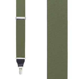 OLIVE GREEN Suspenders - 1.25 Inch Y-Back Clip | SuspenderStore