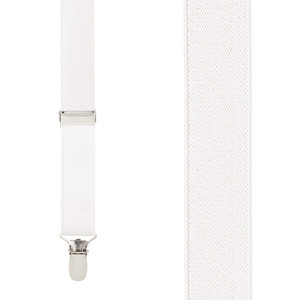 1 Inch Wide Clip Y-Back Suspenders in Ivory - Front View