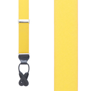 Grosgrain Button Suspenders - Yellow Front View