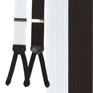 Jacquard Silk White Pin Dot Suspenders - Runner End