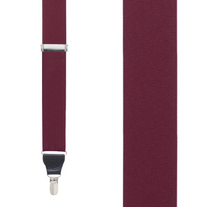 Grosgrain Clip Suspenders in Burgundy - Front View