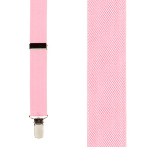 1 Inch Wide Clip X-Back Suspenders in Light Pink - Front View