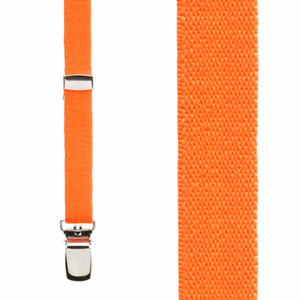Skinny Suspenders in Neon Orange - Front View