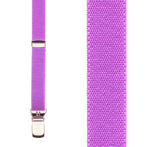 Skinny Suspenders in Neon Purple - Front View