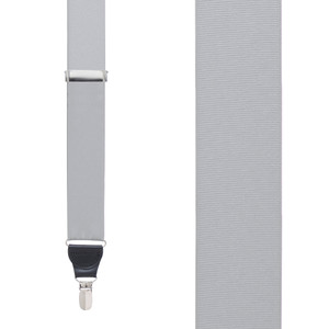 Grosgrain Clip Suspenders - Light Grey Front View