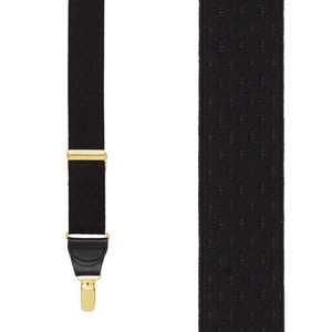 Black Jacquard Suspenders - Front View