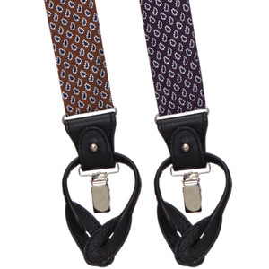 Small Paisley Silk Suspenders - All Colors