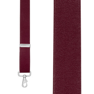 1.5 Inch Wide Trigger Snap Suspenders in Burgundy - Front View
