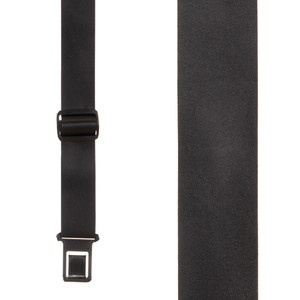 Perry Suspenders Leather Suspenders in Black - Front View