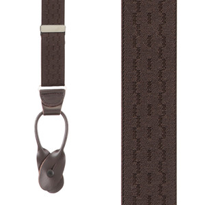 Jacquard New Wave Suspenders in Brown - Front View