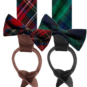 Tartan Bow Tie & Suspenders Sets - Button