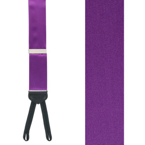 1.5-Inch Wide Silk Suspenders in Purple - Front View