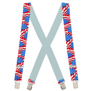 Old Glory X-Back Suspenders - 1 1/2" Width, 48" Length