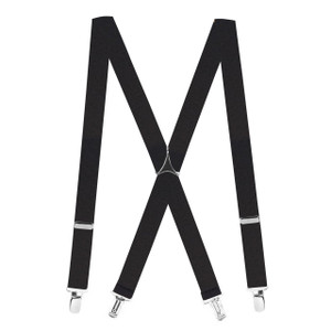 Black X-Back Suspenders - 1 1/4" Width, 48" Length