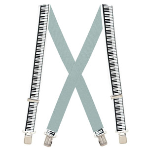 Piano Keys X-Back Suspenders - 1 1/2" Width, 48" Length Piano Keys X-Back Suspenders - 1 1/2" Width, 48" Length