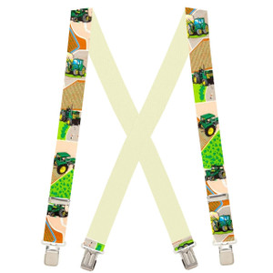 Tractor Green X-Back Suspenders - 1 1/2" Width, 48" Length