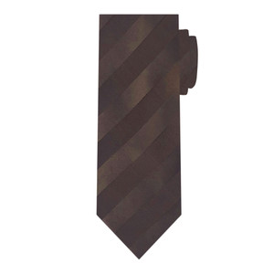 Brown Solid Tonal Stripe Tie