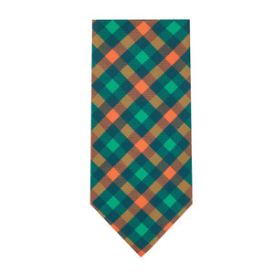 Gridded Tie - Green orange