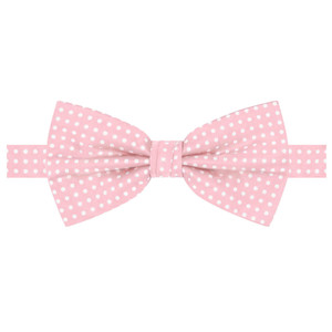 Men's Polka Dot Print Pre-Tied Banded Adjustable Bow Tie - Bridal Pink