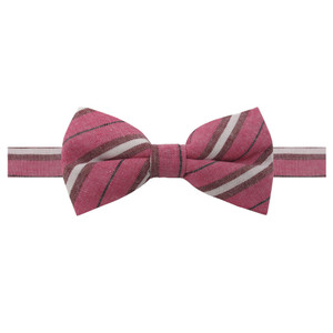 Men's Orson Variegated Diagonal Stripe Pre-Tied Adjustable Banded Bow Tie - Rose and Burgundy