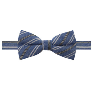 Men's Ellison Variegated Diagonal Stripe Pre-Tied Adjustable Banded Bow Tie - Denim