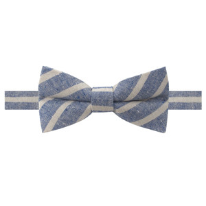 Men's Emery Variegated Diagonal Stripe Pre-Tied Adjustable Banded Bow Tie - Denim