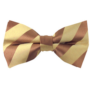 Men's Pre-Tied Tonal Stripe Clip-On Bow Tie - Vegas Gold