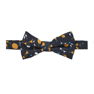 Men's Balloons Star Champagne Toast Decor Celebration Congratulations Pre-Tied Banded Bow Tie - Black
