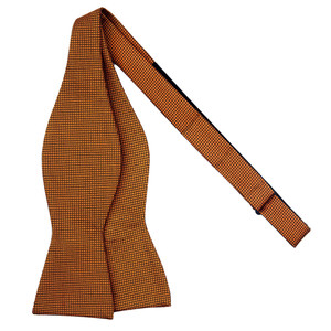 Men's Woven Subtle Mini Squares Freestyle Self-Tie Bow Tie - Vegas Gold