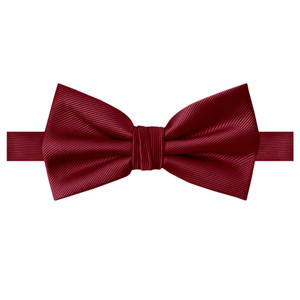 Men's Silk Blend Solid Color Pre-Tied Adjustable Banded Bow Tie - Red Velvet