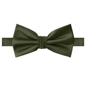 Men's Silk Blend Solid Color Pre-Tied Adjustable Banded Bow Tie - Martini Olive