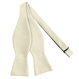 Men's Silk Blend Solid Color Traditional Freestyle Self-Tie Bow Tie - Mod White