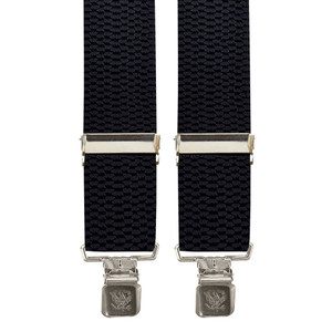 2 Inch Wide X-Back Construction Clip Suspenders - BLACK