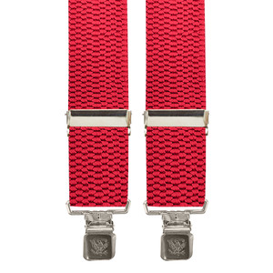 2 Inch Wide X-Back Construction Clip Suspenders - RED