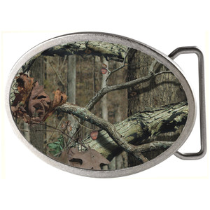 Mossy Oak Infinity – Chrome Oval Belt Buckle