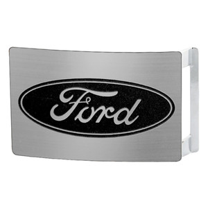 Ford Black Oval Logo Brushed Belt Buckle