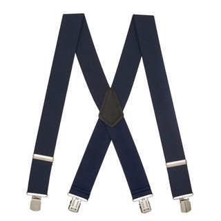 NAVY 2-Inch Wide Pin Clip Suspenders | SuspenderStore