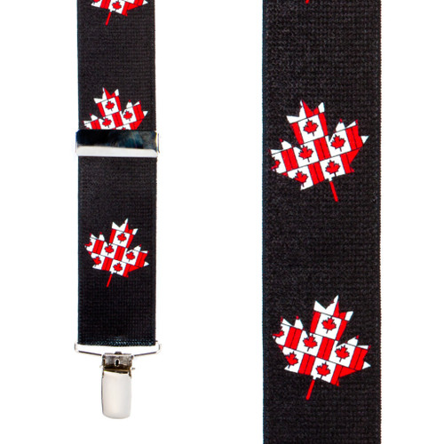 Canadien Flag Suspenders - Front View